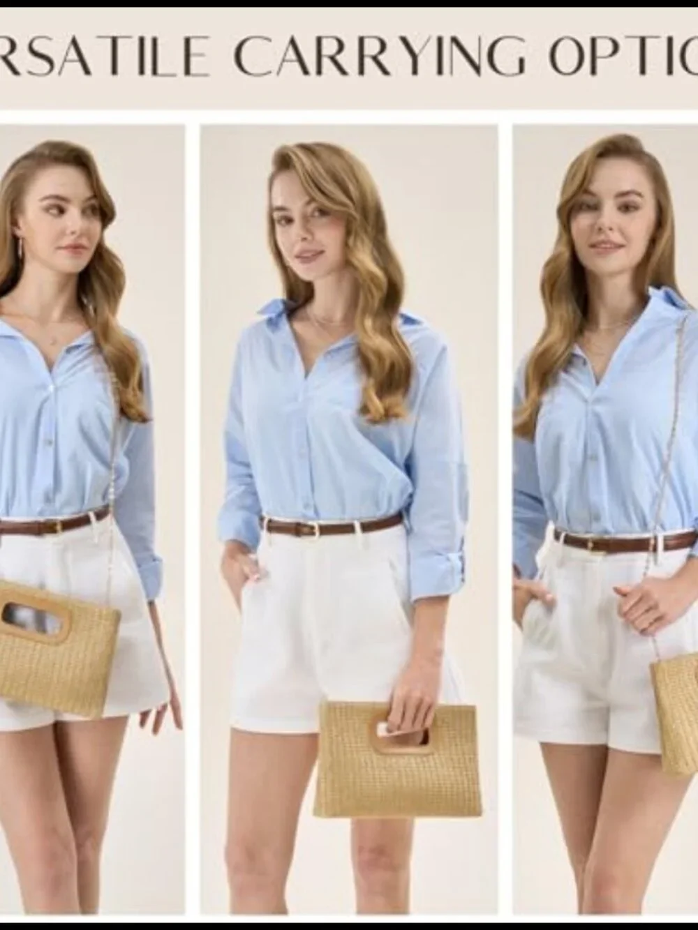 Straw Clutch Woven Beach Handbag Boho Evening Bag